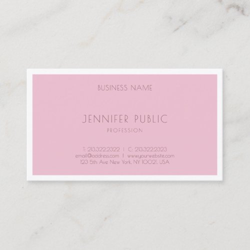 Elegant Rose Color Modern Template Sophisticated Business Card