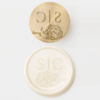 Elegant Rose Couple's Initials Stylish Wedding