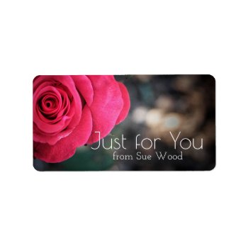 Elegant Rose Custom Just For You Gift Labels by Siberianmom at Zazzle