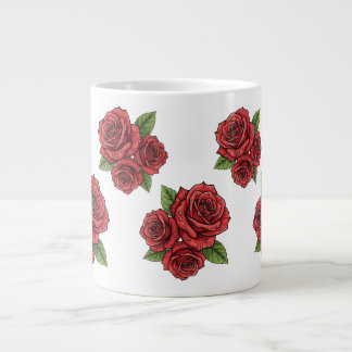 Elegant Rose Design Giant Coffee Mug