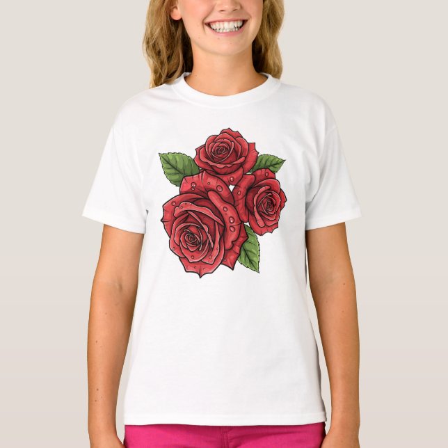 Elegant Rose Design T-Shirt (Front)