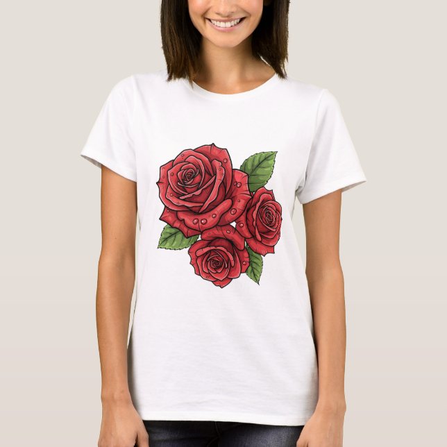 Elegant Rose Design T-Shirt (Front)