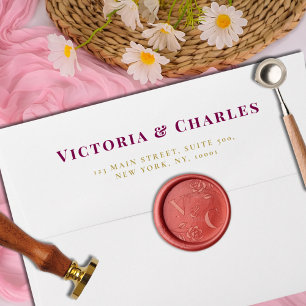 Elegant Rose Floral Couples Monogram Wedding Wax Seal Stamp