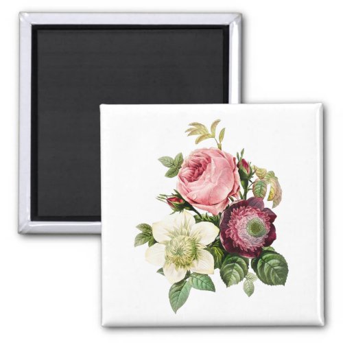 Elegant rose floral magnet