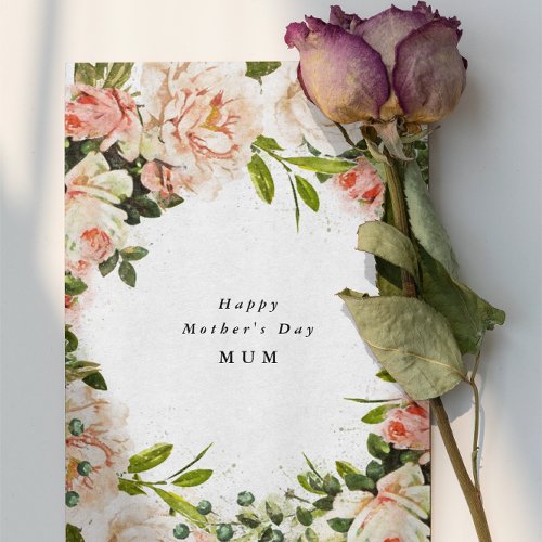 Elegant Rose Floral Romance Photo Mothers Day Card