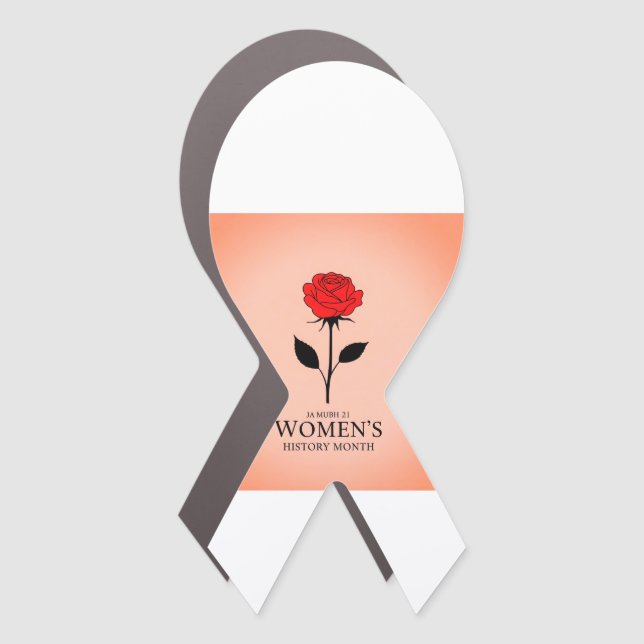 Elegant Rose for Women's History Month Car Magnet (Front)
