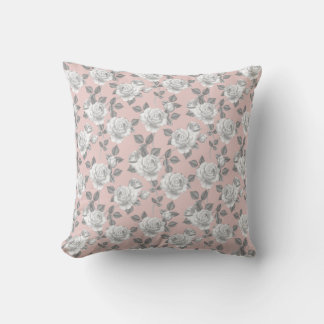 Elegant Rose Garden in Pink Throw Pillow