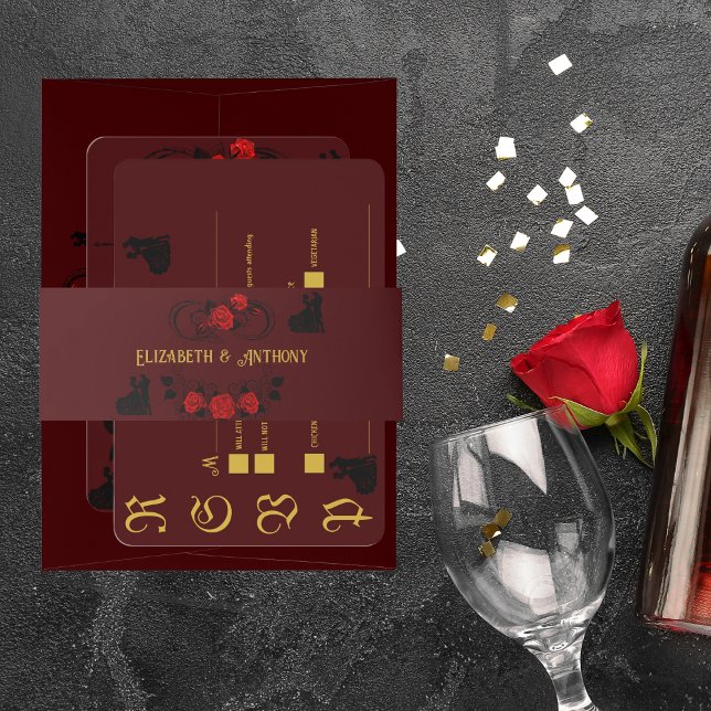 Elegant Rose Garden Invitation Belly Band (Creator Uploaded)