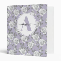 Elegant Rose Garden Monogram Lavender