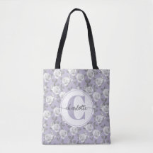Elegant Rose Garden Monogram Lavender