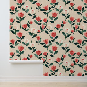 Elegant Rose Garden Vintage-Inspired Floral Wallpaper