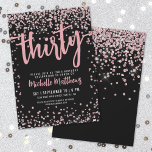 Elegant Rose Gold 30th Birthday Invitation<br><div class="desc">Introducing a chic and celebratory 30th birthday party invitation, perfect for marking this special milestone in style. The elegant design features a mix of silver glitter confetti, adding a touch of fun and festivity. At the top, "Thirty" is prominently displayed in bold calligraphy, setting the tone for an unforgettable celebration....</div>