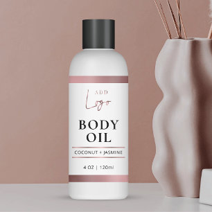 Elegant Rose Gold 4 OZ Cosmetic Bottle Packaging Rectangular Sticker