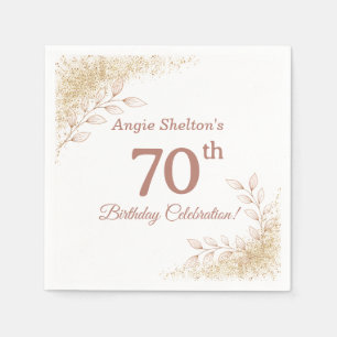Elegant Rose Gold 70th Birthday Celebration  Napkins