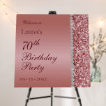 Elegant Rose Gold 70th Birthday Party Welcome Sign<br><div class="desc">This 28 x 28 elegant rose gold glitter and diamond sided 70th Birthday Party Welcome Sign is perfect for your or your loved one's seventieth birthday party. It's chic, trendy and stylish while at the same time being classy. The modern yet traditional fonts are crisp and clean and make this...</div>