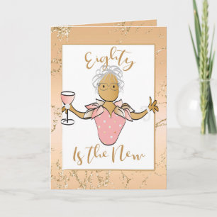 Elegant Rose Gold 80th Birthday Card for Her
