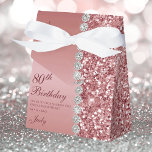 Elegant Rose Gold 80th Birthday Favor Boxes<br><div class="desc">These elegant rose gold glitter and diamond sided 80th Birthday favor boxes are perfect for your or your loved one's eightieth birthday party favors. They're chic, trendy and stylish while at the same time being classy. The modern yet traditional fonts are crisp and clean and make these thank you favor...</div>