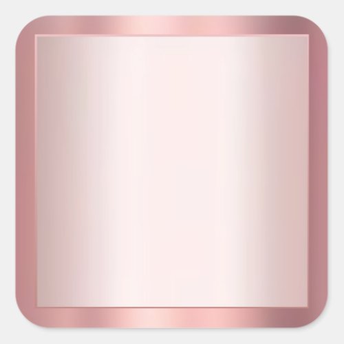 Elegant Rose Gold Add Your Text Blank Template Square Sticker