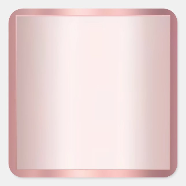 Elegant Rose Gold Add Your Text Blank Template Square Sticker (Front)