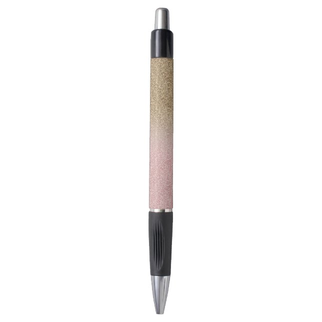 Elegant Rose Gold and Gold Glitter Sparkles photo Pen (Front Vertical)