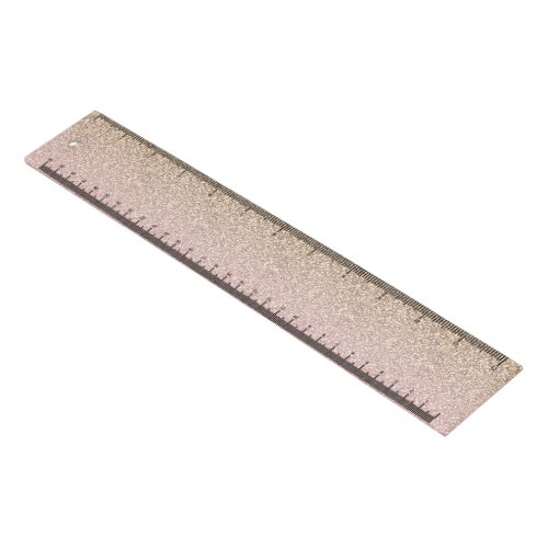 Elegant Rose Gold and Gold Glitter Sparkles photo Ruler