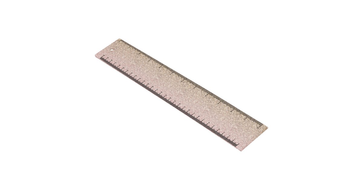 Rose Gold Ruler Elegant Rose Gold and Gold Glitter Sparkles photo Ruler | Zazzle