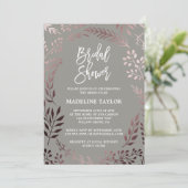 Elegant Rose Gold and Gray Bridal Shower Invitation (Standing Front)