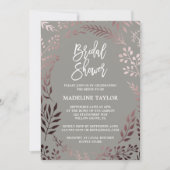 Elegant Rose Gold and Gray Bridal Shower Invitation (Front)
