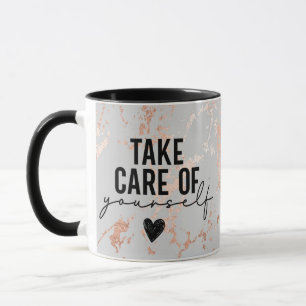 Elegant Rose Gold and Gray Marble Mug