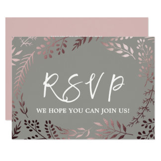 Elegant Rose Gold and Gray Song Request RSVP Card