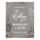 Elegant Rose Gold and Gray Wedding Welcome
