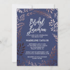 Elegant Rose Gold and Navy Bridal Luncheon