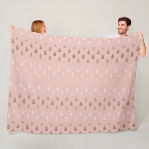 Elegant rose gold and pink Christmas tree pattern Fleece Blanket
