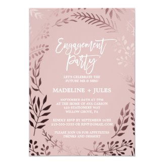 Elegant Rose Gold and Pink Engagement Party Invitation