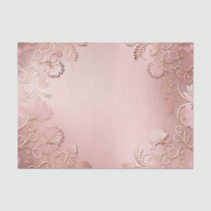 Elegant Rose Gold And Pink Floral Tissue Paper