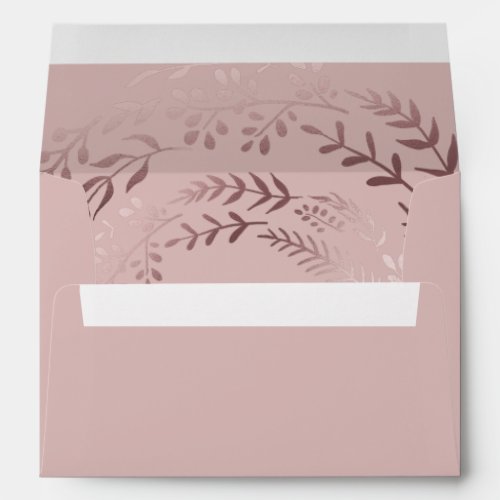 Elegant Rose Gold and Pink Lined Wedding Envelope