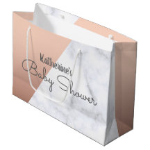 Elegant rose gold and white marble baby shower