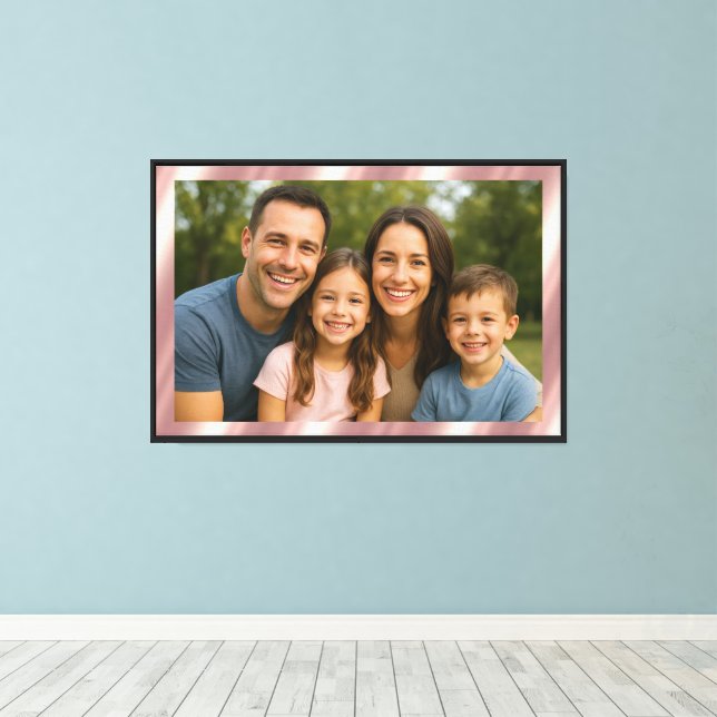 Elegant Rose Gold Background For Your Own Photo Canvas Print (Insitu(Wood Floor))