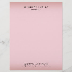 Elegant Rose Gold Background Modern Simple Letterhead