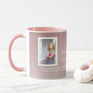Elegant Rose Gold Bautizo Baptism Girl Photo Mug