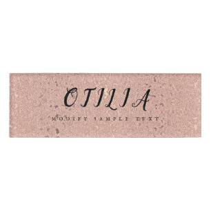 Elegant Rose Gold Beauty Salon Name Tag