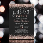 Elegant Rose Gold Black Glitter 50th Birthday Invitation<br><div class="desc">Make your 50th birthday unforgettable with the Elegant Rose Gold Black Glitter 50th Birthday Invitation! Featuring a stunning combination of black and rose gold glitter, this elegant design creates a striking contrast that exudes sophistication. Perfect for a milestone celebration, it will impress your guests and set the tone for a...</div>