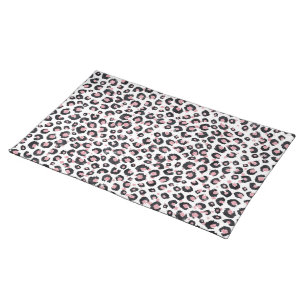 Elegant Rose Gold Black Leopard Pattern Cloth Placemat