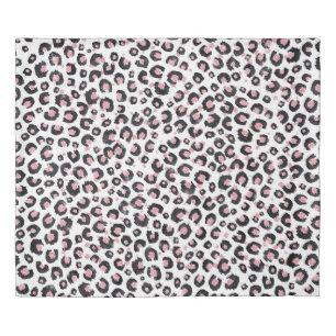 Elegant Rose Gold Black Leopard Pattern Duvet Cover