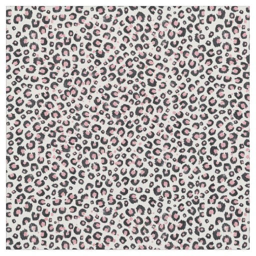 Elegant Rose Gold Black Leopard Pattern Fabric