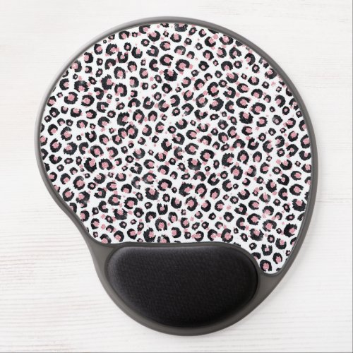 Elegant Rose Gold Black Leopard Pattern Gel Mouse Pad