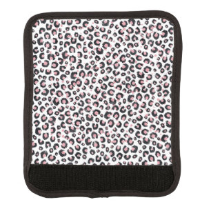 Elegant Rose Gold Black Leopard Pattern Luggage Handle Wrap