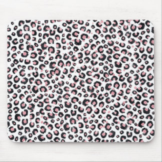 Elegant Rose Gold Black Leopard Pattern Mouse Pad