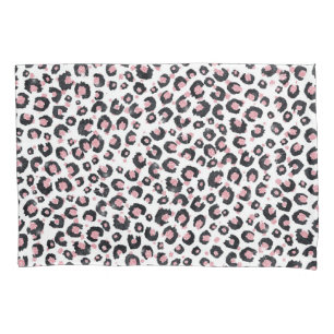 Elegant Rose Gold Black Leopard Pattern Pillow Case
