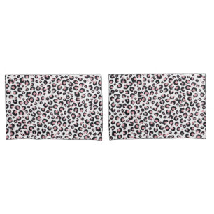 Elegant Rose Gold Black Leopard Pattern Pillow Case